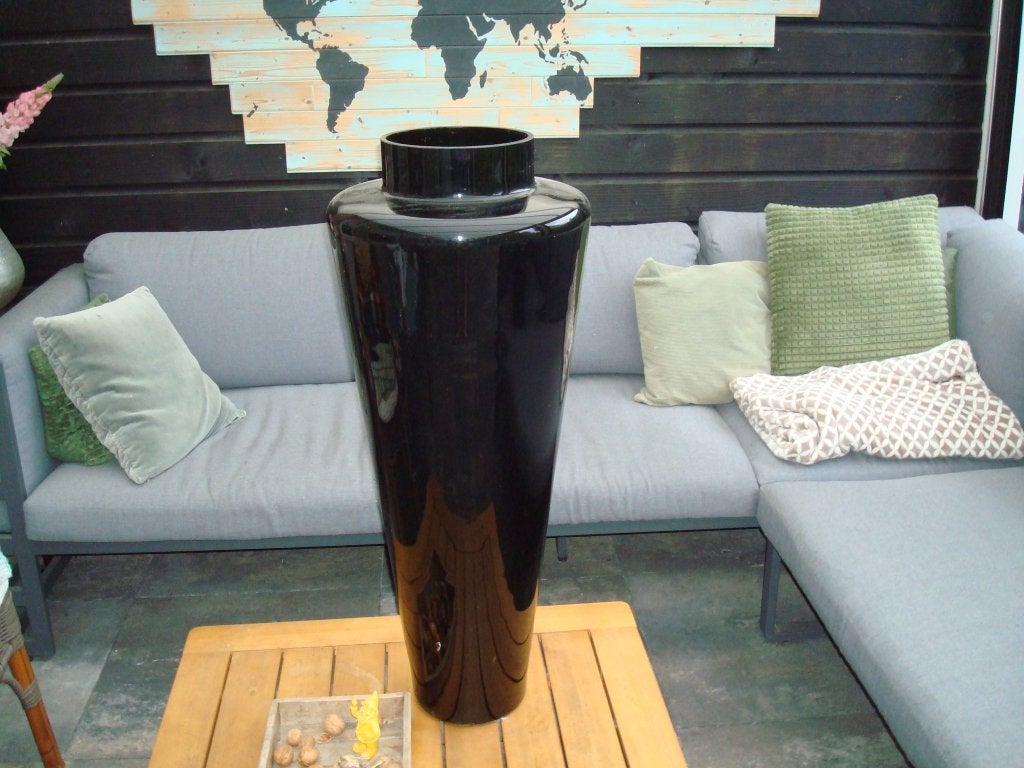 Grote zwarte vaas, 90 cm hoog, Huis en Inrichting, Woonaccessoires | Vazen, Ophalen of Verzenden, Zo goed als nieuw, Zwart, 90 cm