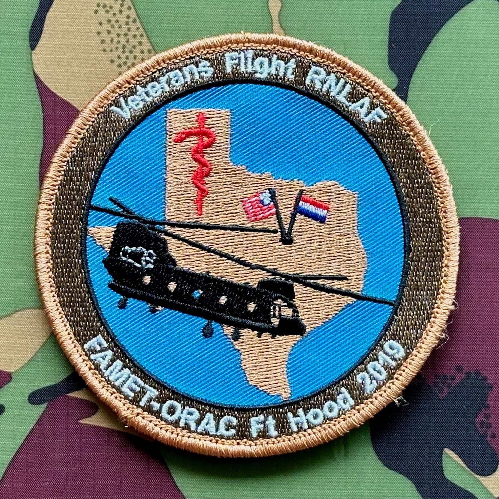 Patch RNLAF 298 SQN FAMET-ORAC Ft. Hood 2019, Verzamelen, Ophalen of Verzenden, Luchtmacht, Nederland, Embleem of Badge