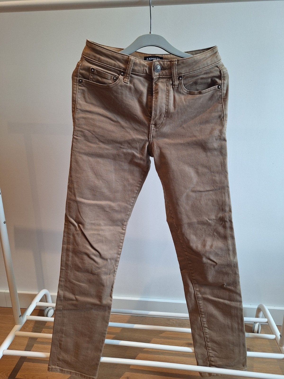 Heren Slim Straight Broek Bruin 28x32 merk Express, Bruin, Express, Overige maten, Ophalen of Verzenden