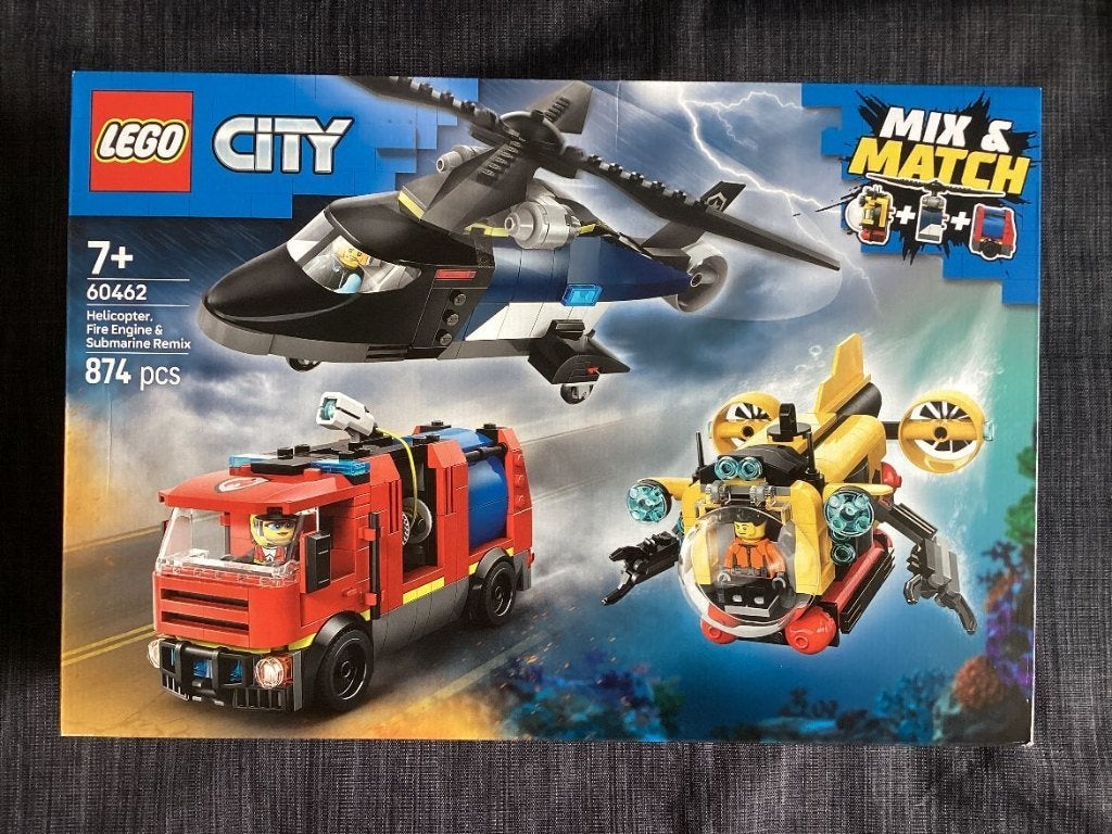 NIEUW Lego City Helicopter Brandweerauto & Onderzeeër 60462, City, Lego, Nieuw, Ophalen of Verzenden