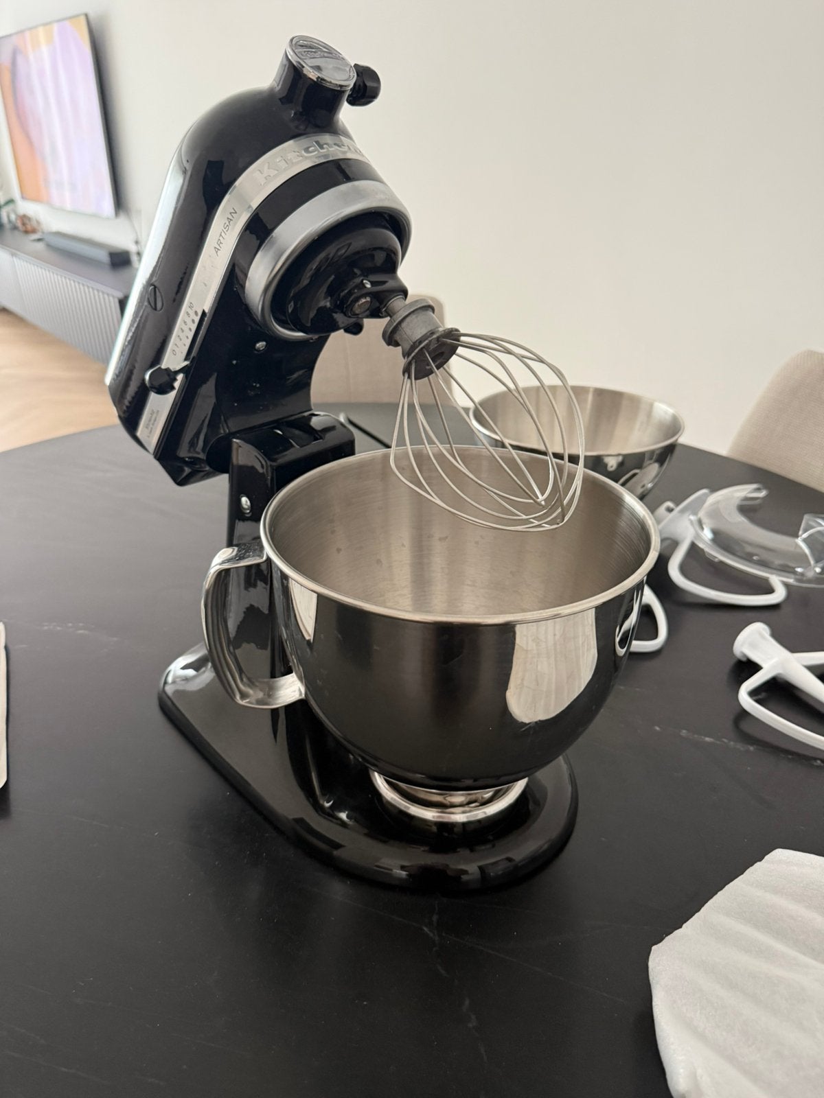 KitchenAid Artisan Stand Mixer 4,8 Liter Onyx, Ophalen, Zo goed als nieuw, Rvs