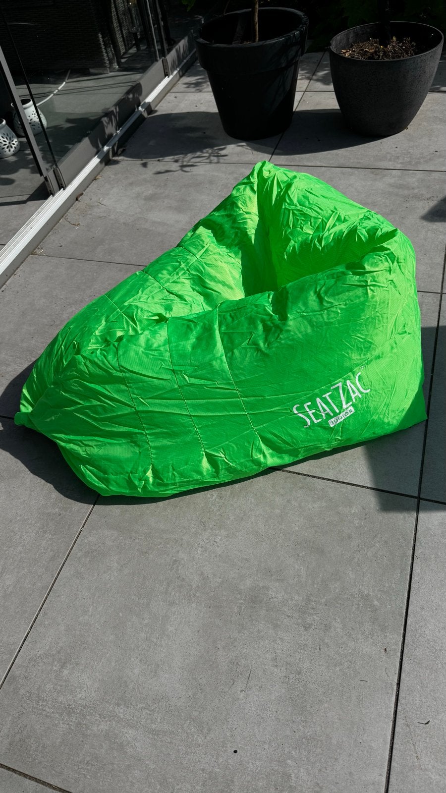 SEATZAC Junior opblaasbare zitzak -Groen en Geel, drie stuks, Ophalen of Verzenden, Zo goed als nieuw, Groen