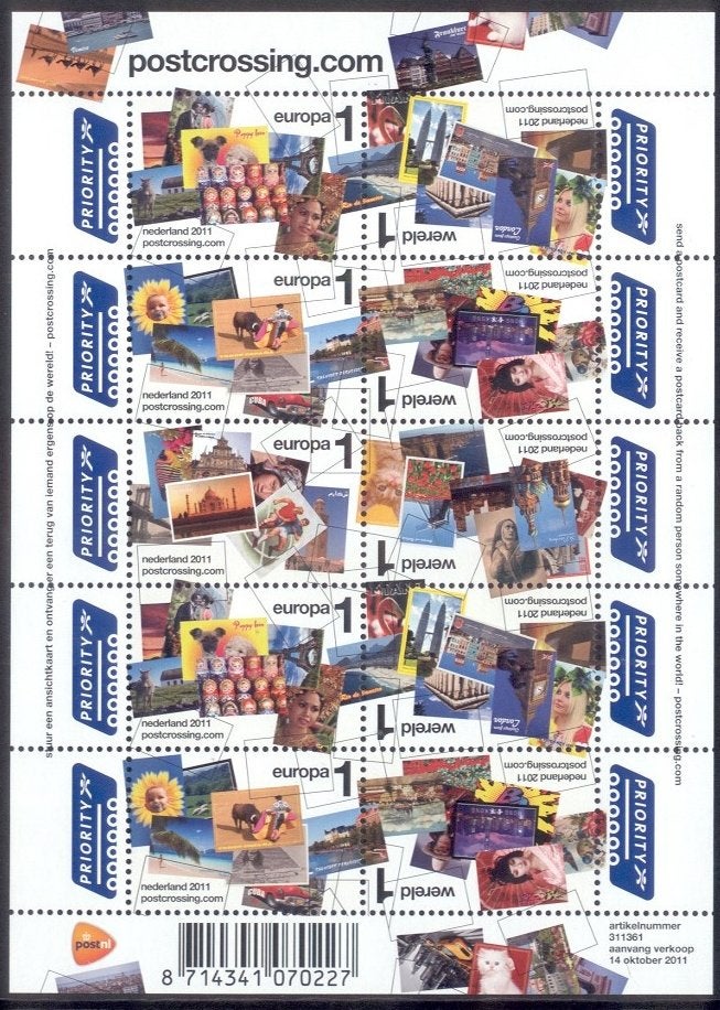 Nederland postfris nominaal 2011 NVPH nr. V2879-2884, Postzegels en Munten, Postzegels | Nederland, Ophalen of Verzenden, Na 1940