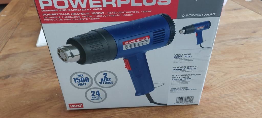 Heteluchtpistool 1500W, 2 standen, nieuw, Ophalen of Verzenden, Nieuw