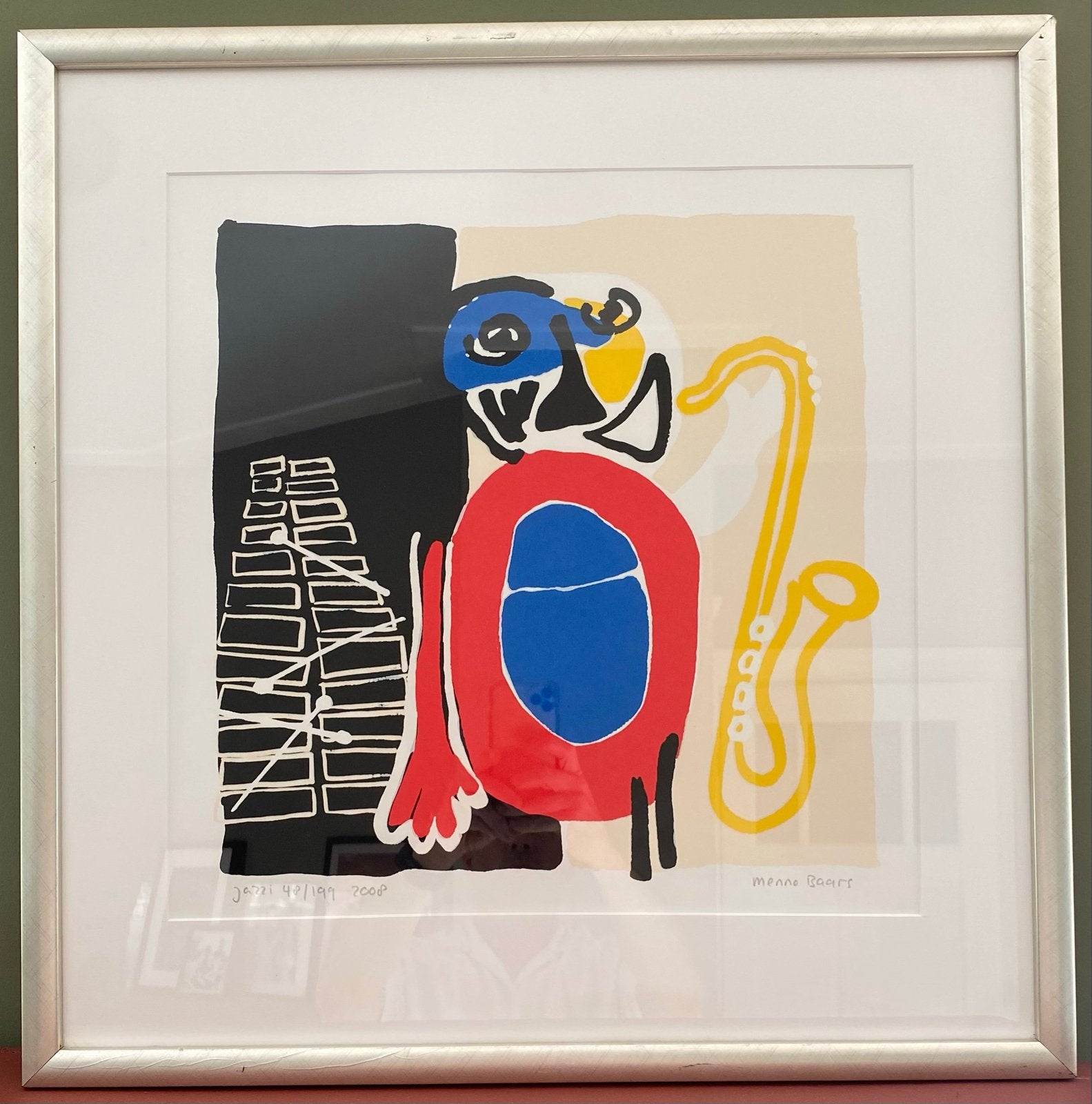 Menno Baars - Jazzi - Kleurrijke Zeefdruk (2008), Ophalen, Zeefdruk, Gesigneerd, 2000 tot heden