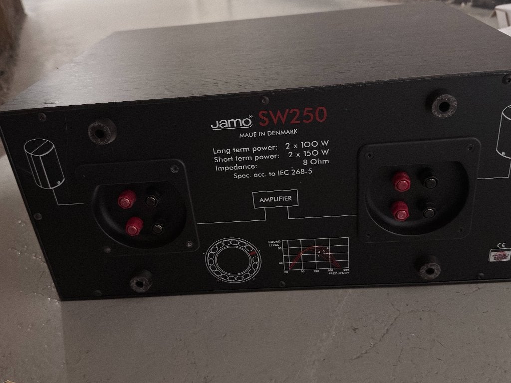 Subwoofer Jamo SW250,, Gebruikt, Ophalen of Verzenden, AUX-ingang, Jamo