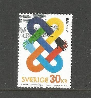 Zweden Mi. 3490 Europa Postzegel 2022 Vrede, Ophalen of Verzenden, Zweden, Gestempeld