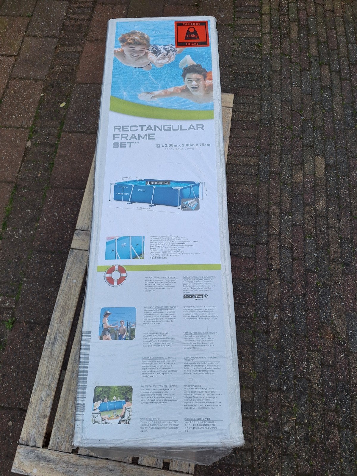 Nieuw Intex Rechthoekig Frame Zwembad 3.00m x 2.00m x 0.75m, Tuin en Terras, Ophalen, Nieuw, Opzetzwembad, 200 tot 400 cm