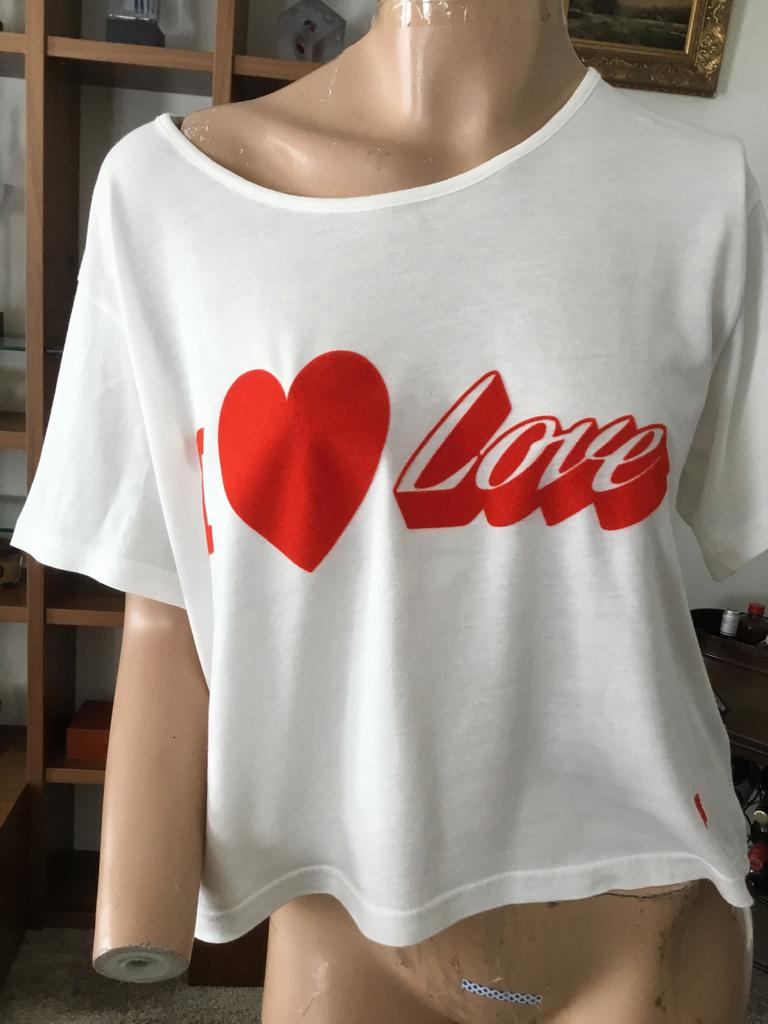 MOSCHINO T-shirt maat s origineel ZGAN 1 keer gedragen, F, Wit, B, Zo goed als nieuw