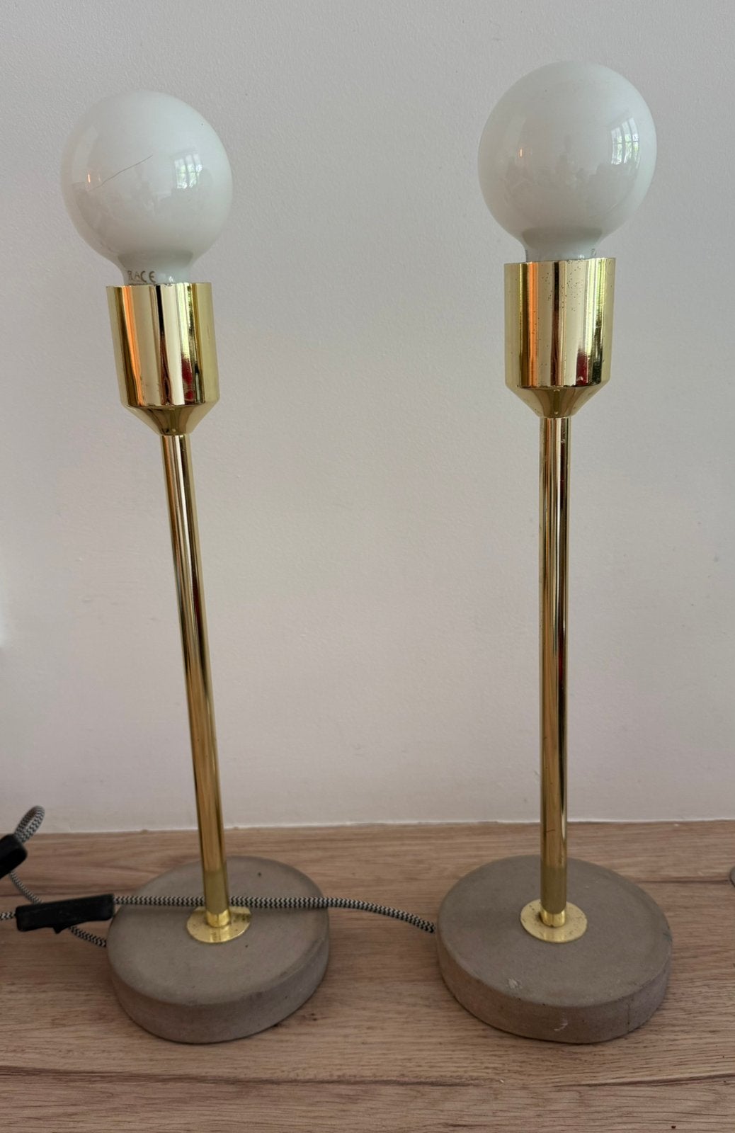Lampen messing met stenen voet, Huis en Inrichting, Ophalen of Verzenden, Zo goed als nieuw