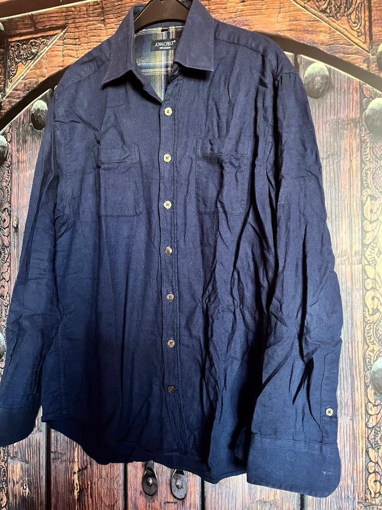 Katoenen overhemd maat L nu voor 14,99€, Blauw, Nieuw, Ophalen of Verzenden, Halswijdte 41/42 (L)