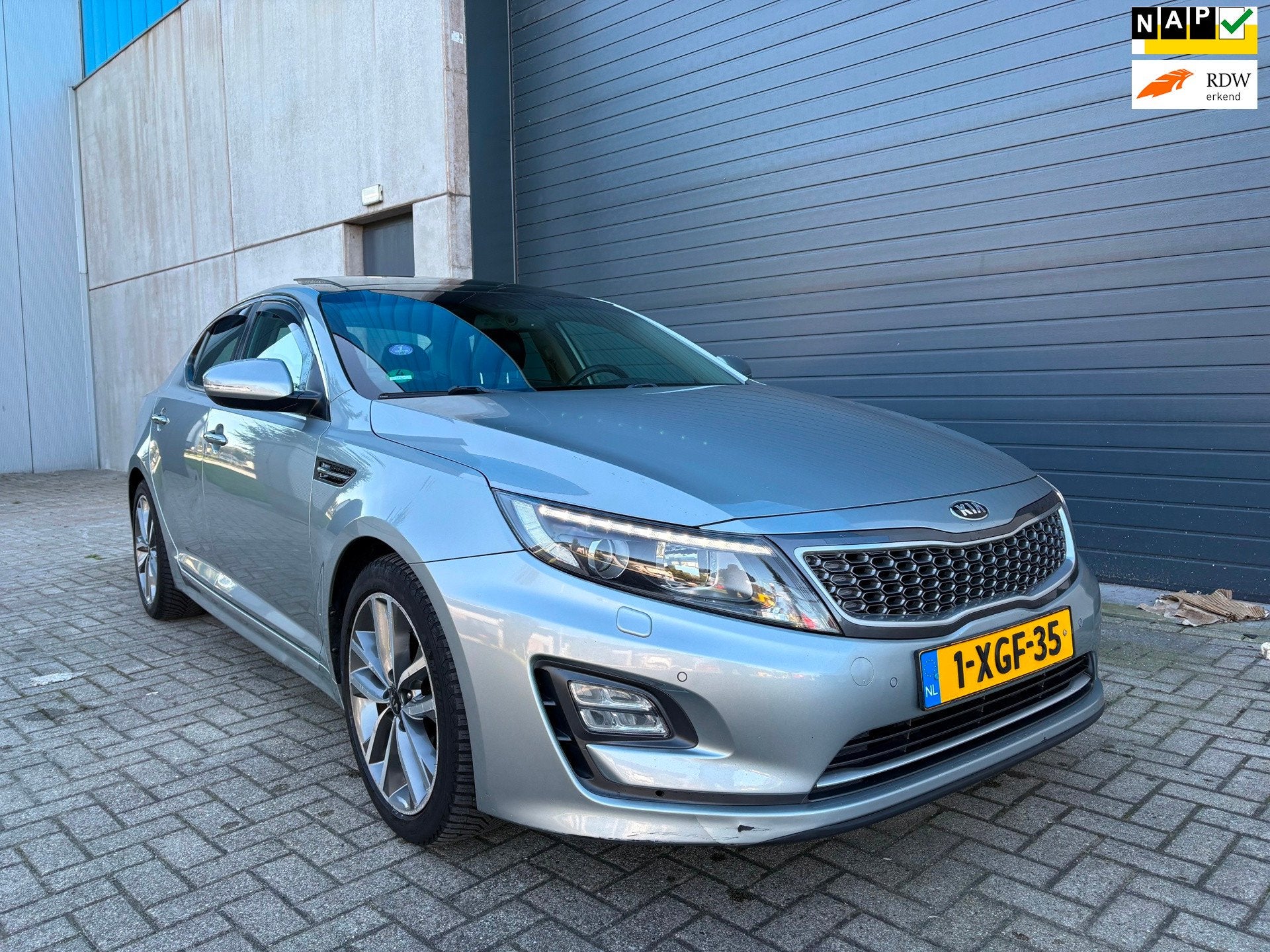 Kia Optima 2.0 CVVT Hybrid Executive Line AUT PANO LEDER, Auto's, Euro 5, Gebruikt, Zwart, 4 cilinders