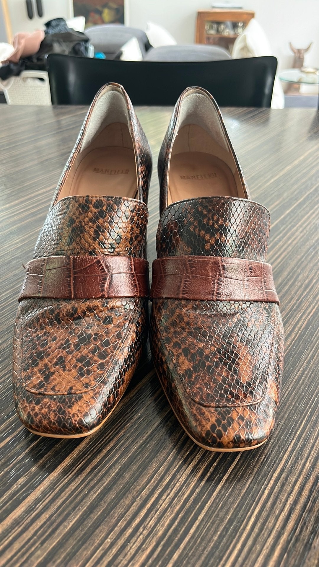 Leren pumps (bruin) van Van Dalen, hakhoogte 5 cm, Pumps, Bruin, Ophalen of Verzenden, Zo goed als nieuw