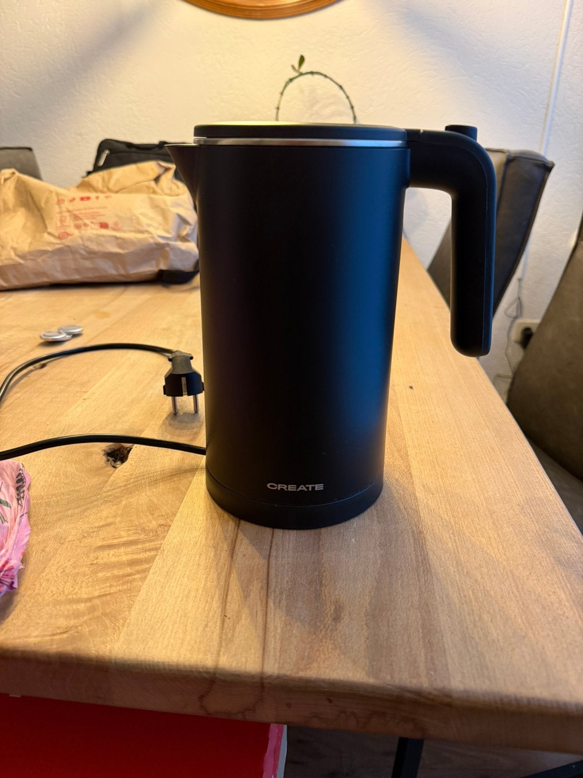Waterkoker Create zwart, Witgoed en Apparatuur, 1 tot 2 liter, Ophalen of Verzenden, Gebruikt