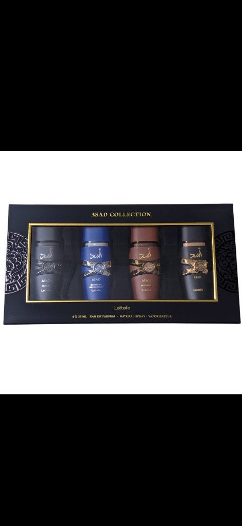 Lattafa Asad Collection - 4x25ml Eau de Parfum Set, Nieuw, Ophalen of Verzenden, P.O. Box 23313, Sharjah, UAE, Info@lattafa.com