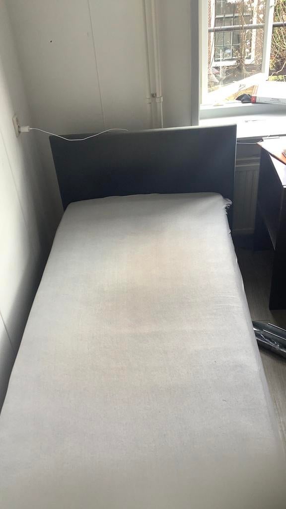 GRATIS bed + matras, Ophalen, 90 cm, Eenpersoons, Zwart