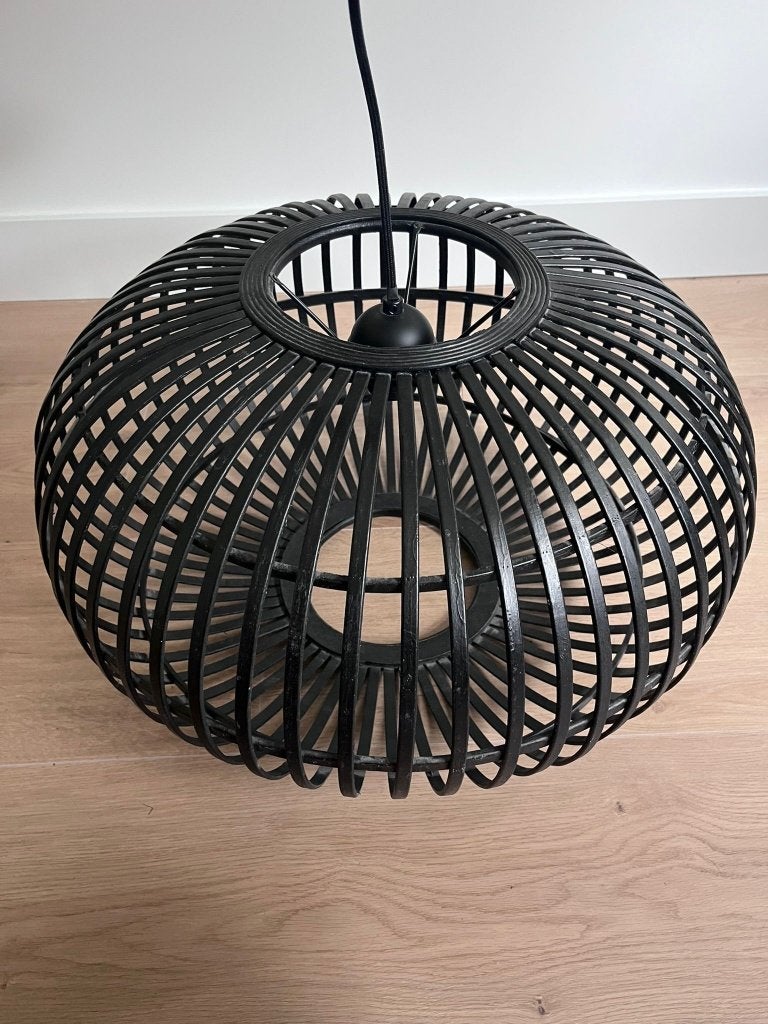 Mat zwarte hanglamp, Ophalen, Zo goed als nieuw, 50 tot 75 cm