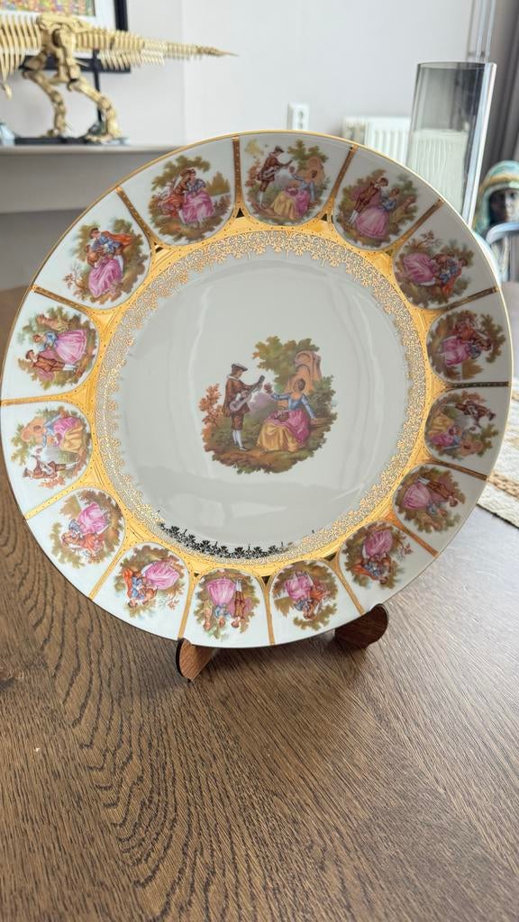 Bavaria porseleinen bord 28cm verguld, Antiek en Kunst, Antiek | Porselein, Ophalen of Verzenden