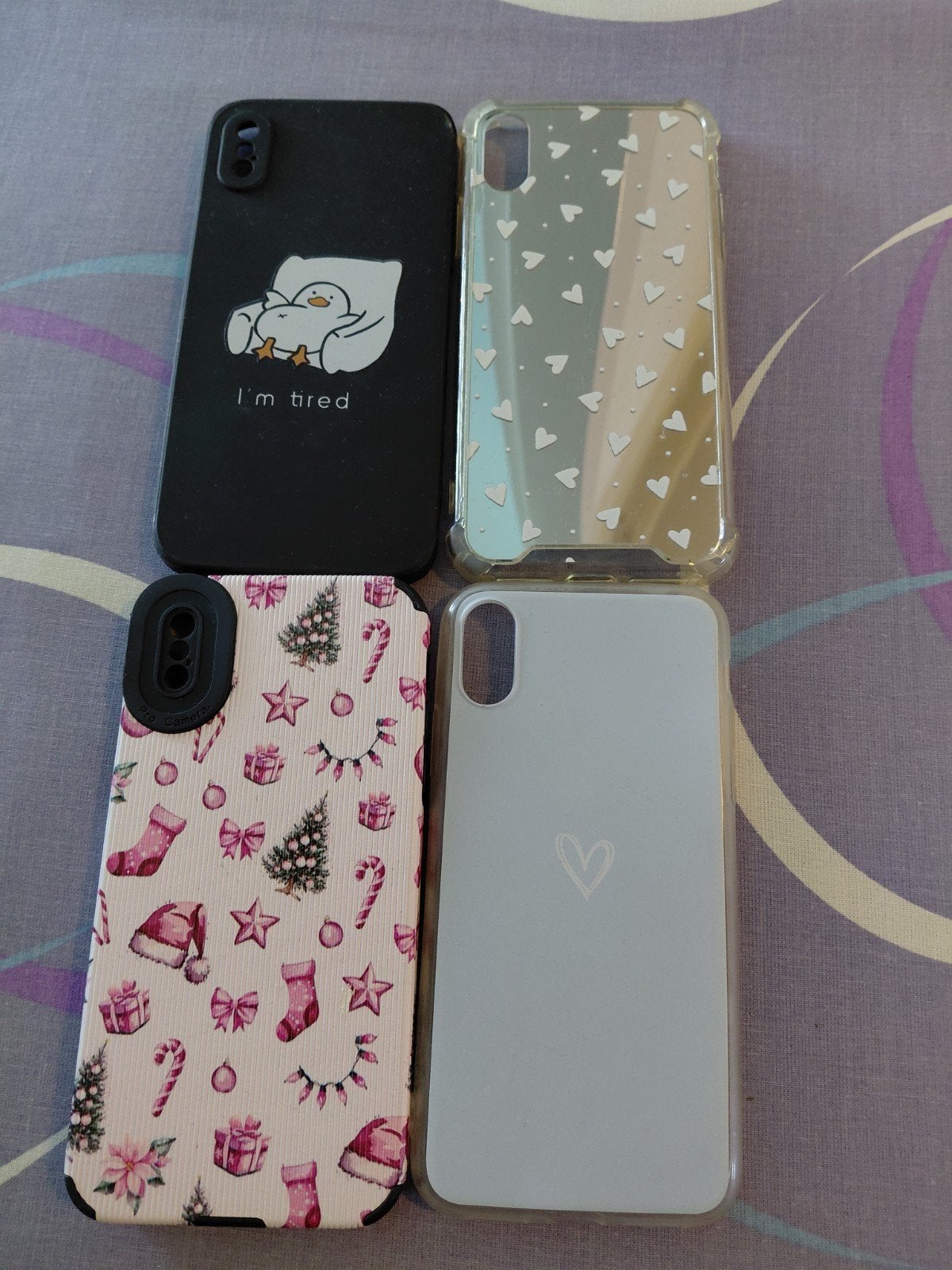 4 iPhone 10 hoesjes Diverse designs, Gebruikt, Overige merken, Hoesje of Tasje, Meerkleurig