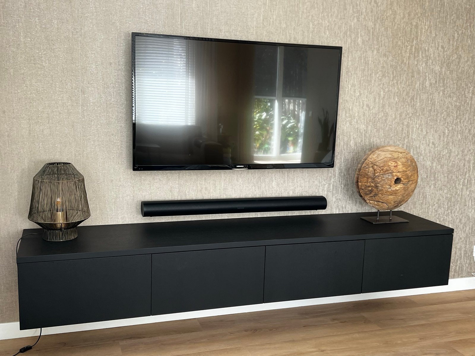Zen Lifestyle Zwevend TV-meubel Zwart 240cm, Ophalen, Zo goed als nieuw, 200 cm of meer, Minder dan 100 cm
