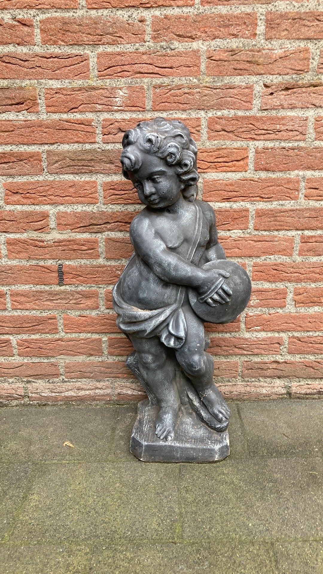 Tuinbeeld Engel beton, Ophalen, Zo goed als nieuw