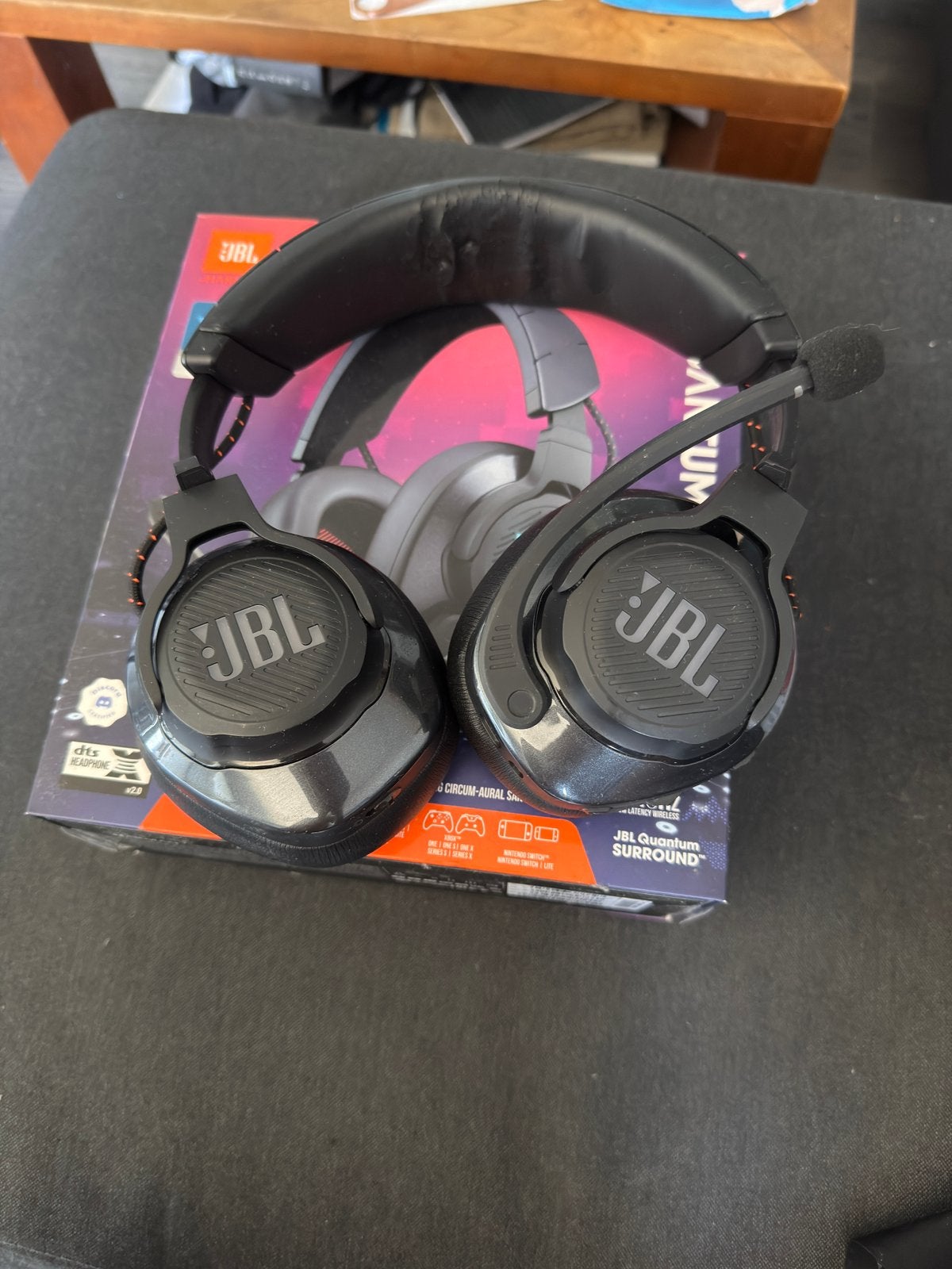 JBL Quantum 610 draadloos gaming headset, Computers en Software, Headsets, Gebruikt, Mute-functie, Ophalen of Verzenden, Draadloos