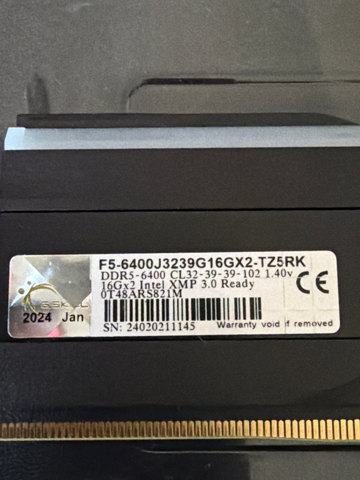 G.Skill DDR5 16GB 6400MT/s CL32 RAM (draait op 6000MT/s), Computers en Software, RAM geheugen, Gebruikt, Ophalen of Verzenden