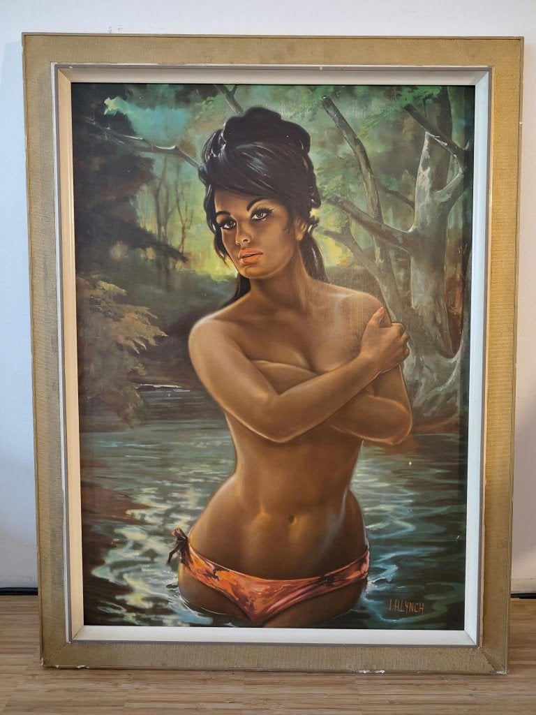 Vintage Schilderij 'The Nymph', J.H. Lynch 1965, Ophalen of Verzenden, Ingelijst, Portret of Personen
