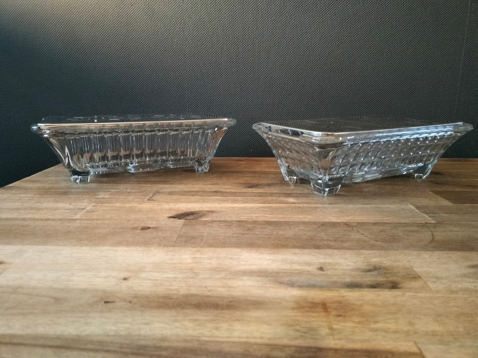 Vintage glazen rechauds., Antiek en Kunst, Antiek | Glas en Kristal, Ophalen of Verzenden