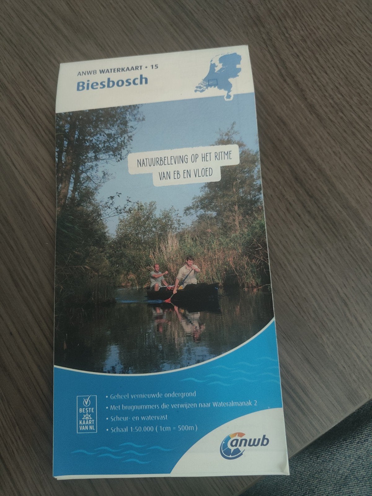 ANWB Waterkaart 15 Biesbosch - Natuurbeleving, Ophalen of Verzenden, Zo goed als nieuw