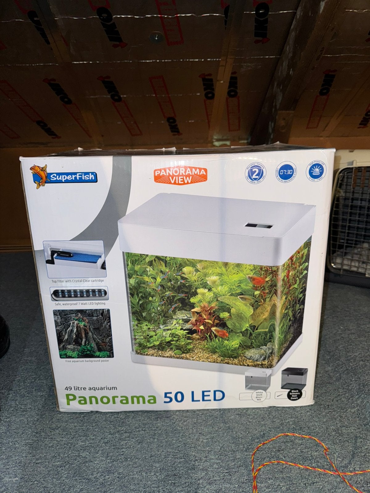 SuperFish Panorama 50 aquarium zwart — nieuw in doos, Ophalen, Nieuw, Leeg aquarium, Superfish