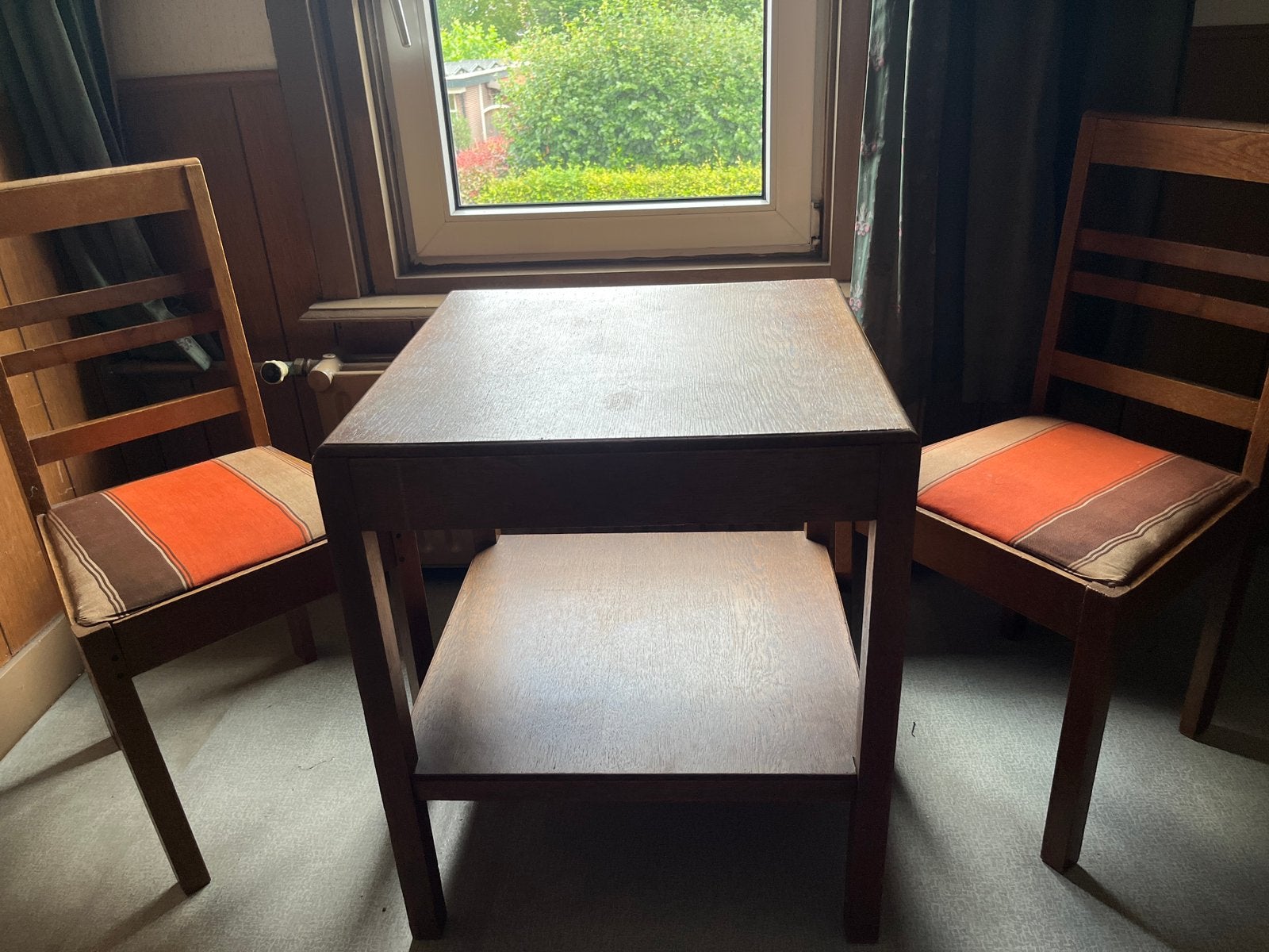 Art deco jaren 20 30 tafeltje en twee stoelen Vintage Antiek, Ophalen