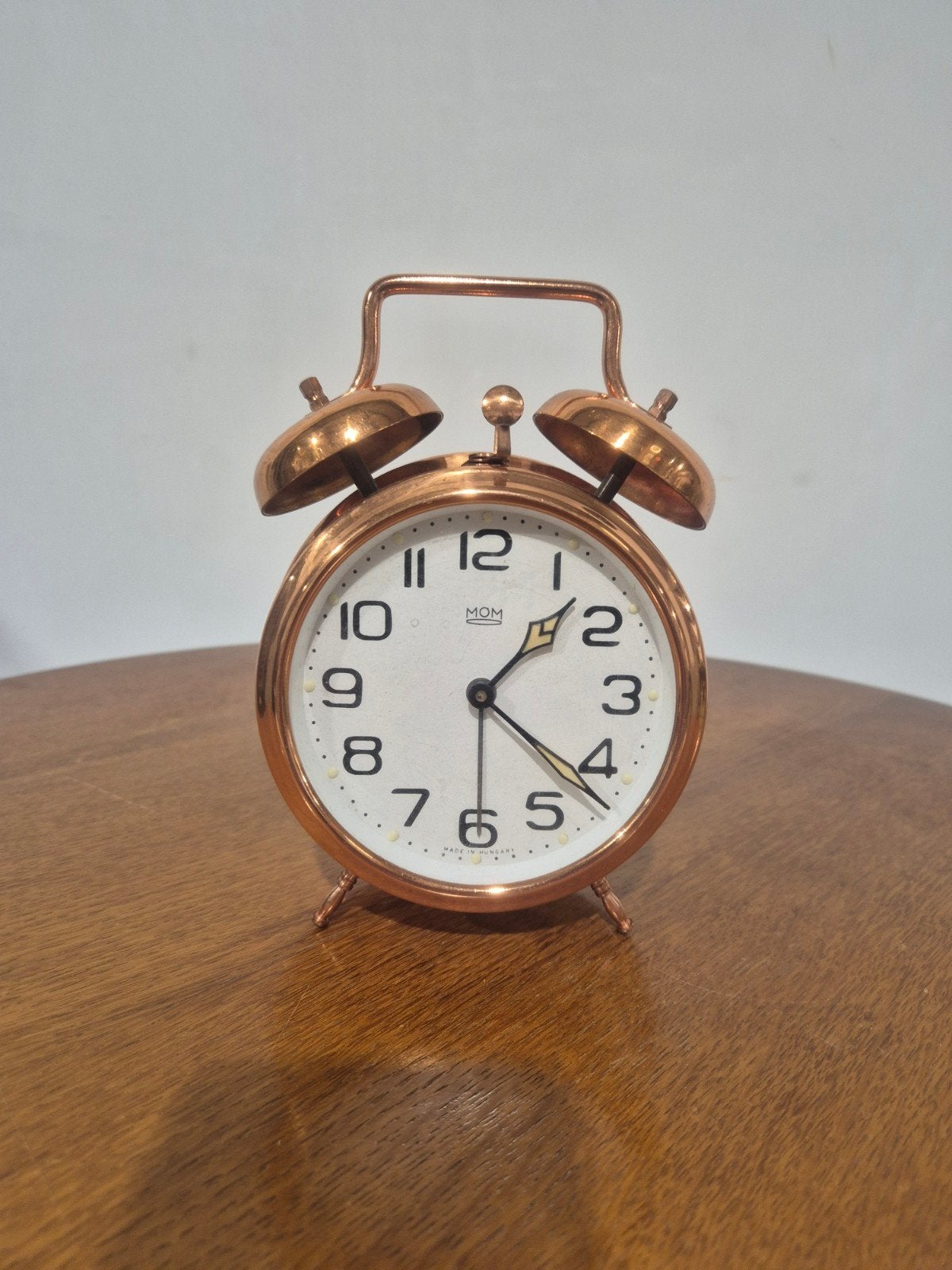 Koperen mom hungary wekker alarm klok vintage. , Ophalen of Verzenden