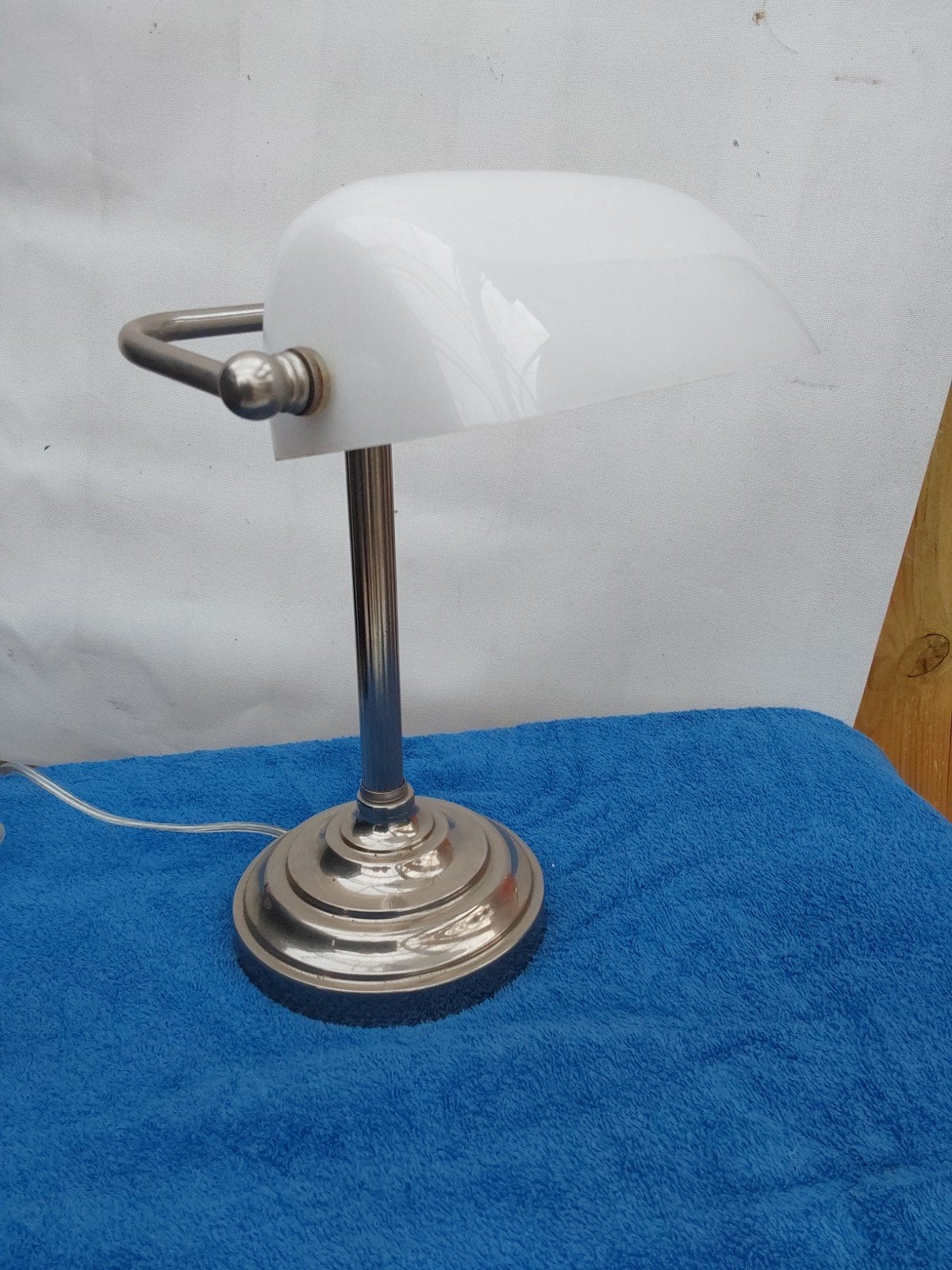 NOTARISLAMP SFEERLICHT BUROLAMP WERKLAMP BROCANTE VINTAGE, Wit, Ophalen of Verzenden, Verstelbaar, Vintage