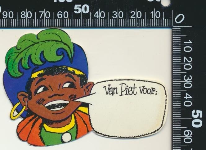 Sticker: Zwarte Piet - Van Piet voor, Verzamelen, Stickers, Zo goed als nieuw, Bedrijf of Vereniging, Ophalen of Verzenden