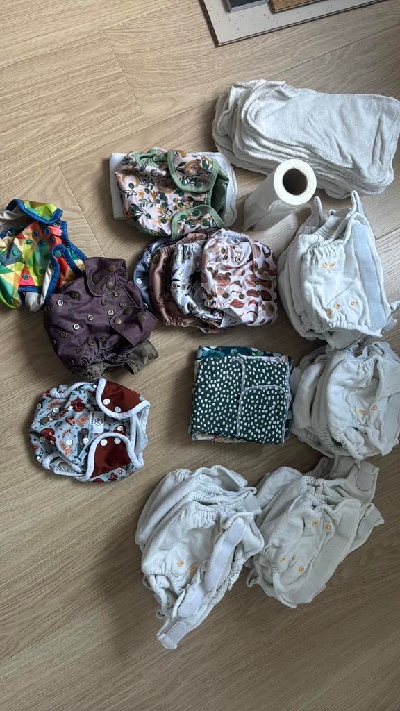 Pakket wasbare luiers met Hu-da, Elksbar, Lighthouse etc, Ophalen of Verzenden, Zo goed als nieuw, Overige typen