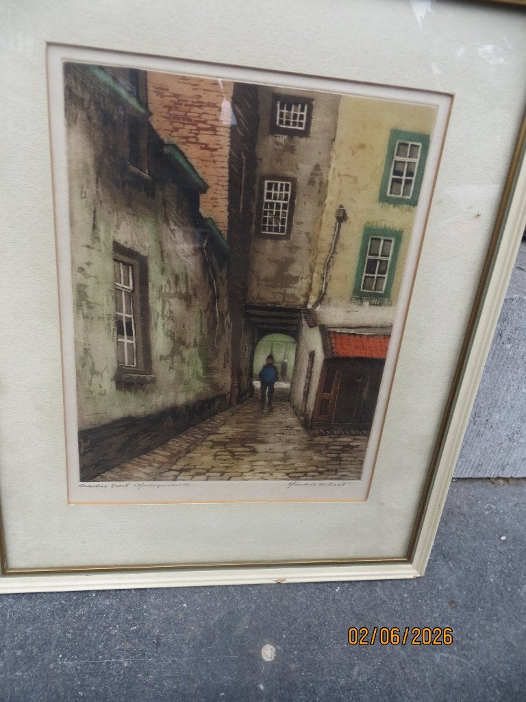 Hendrik de Laat, Mooie Kleurets van de LOUWSEPOORT den Bosch, Antiek en Kunst, Ophalen, Ets