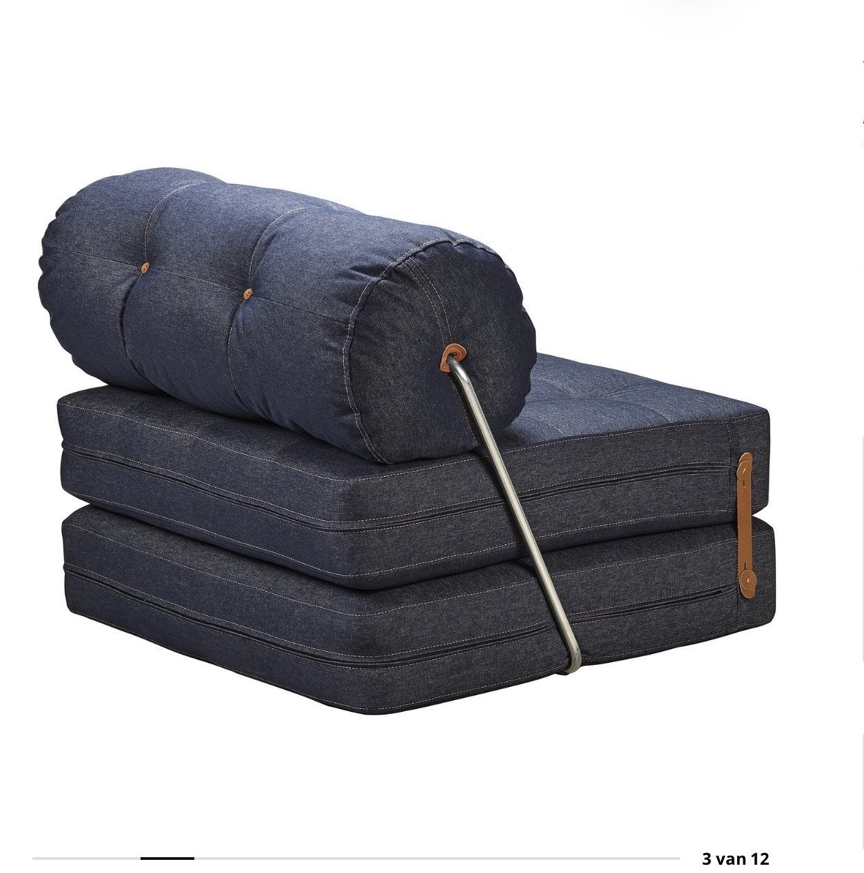 IKEA Vallentuna slaapbank/fauteuil - Donkerblauw, Huis en Inrichting, Ophalen, 90 cm, Eenpersoons, Blauw