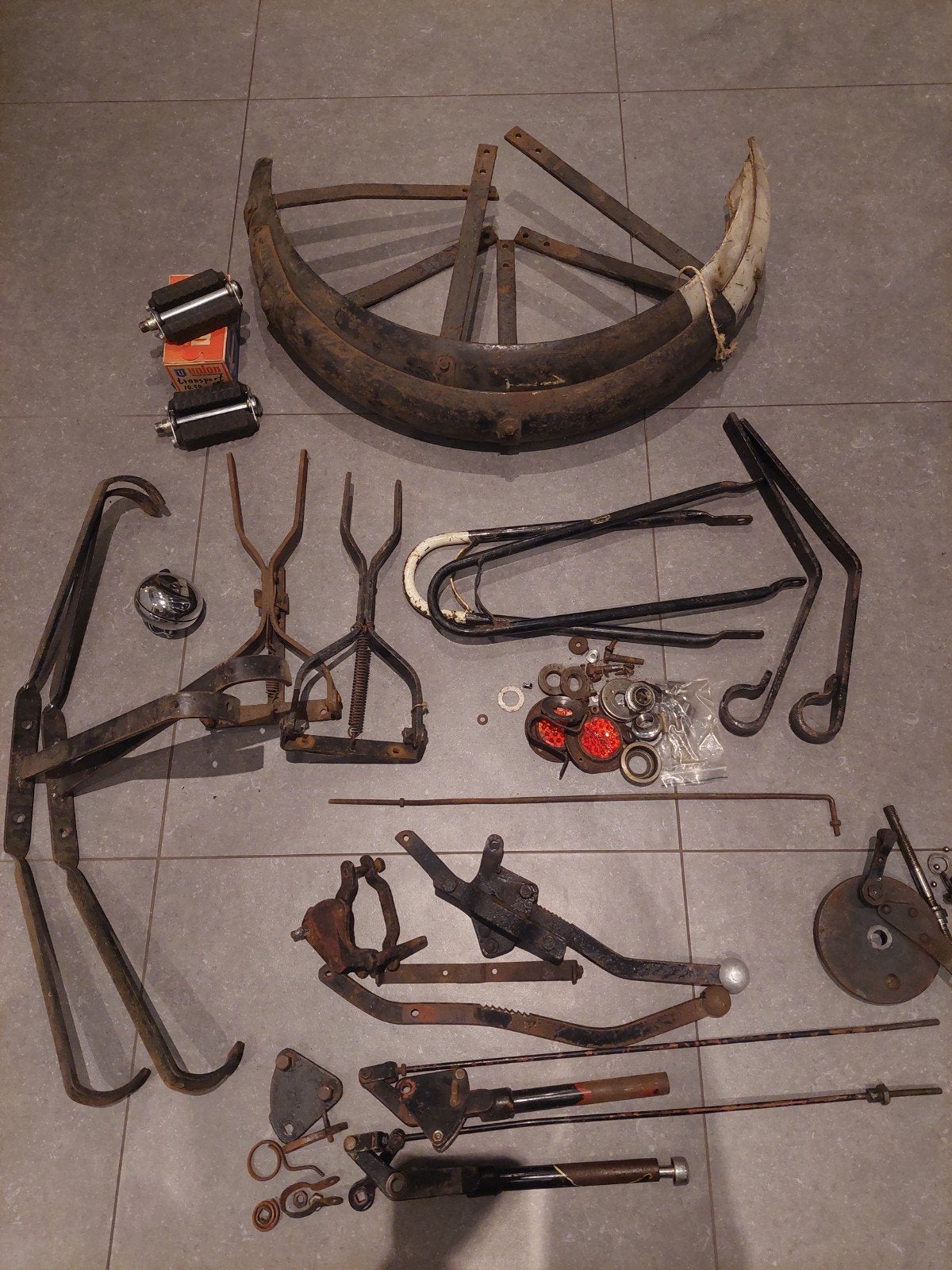 Antieke oldtimer bakfiets onderdelen, Fietsen en Brommers, Ophalen, Bakfiets, Overige typen