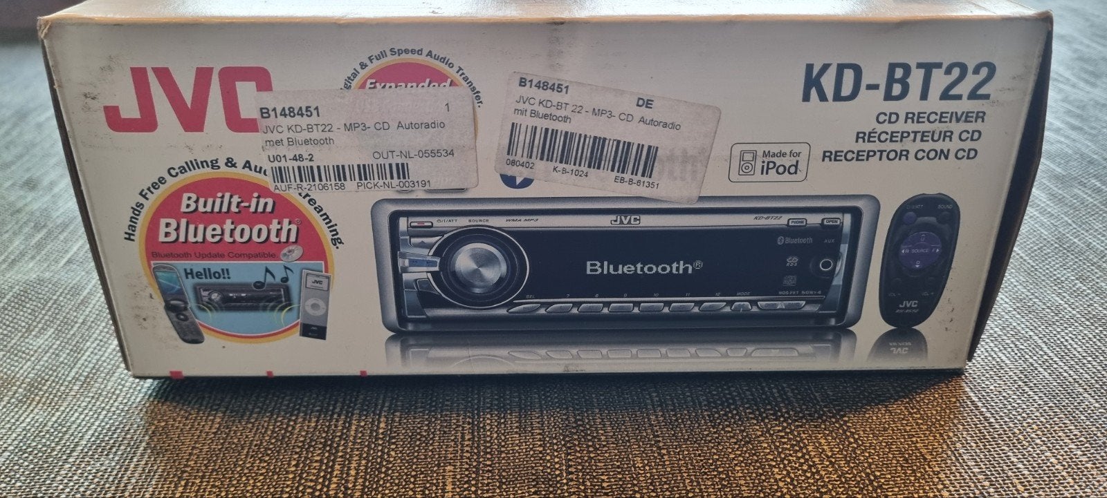 JVC KD-BT22 Autoradio met Bluetooth en CD-speler, Ophalen of Verzenden