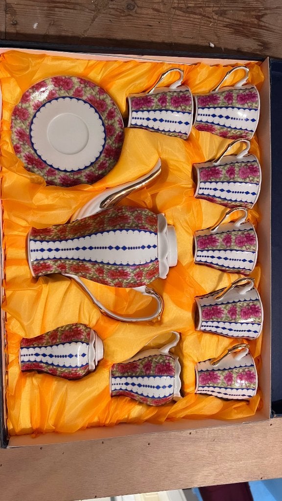 Dutch Fine Porcelain – Hand Painted – Complete Theeset, Huis en Inrichting, Nieuw, Ophalen of Verzenden, Overige stijlen, Kop(pen) en/of Schotel(s)