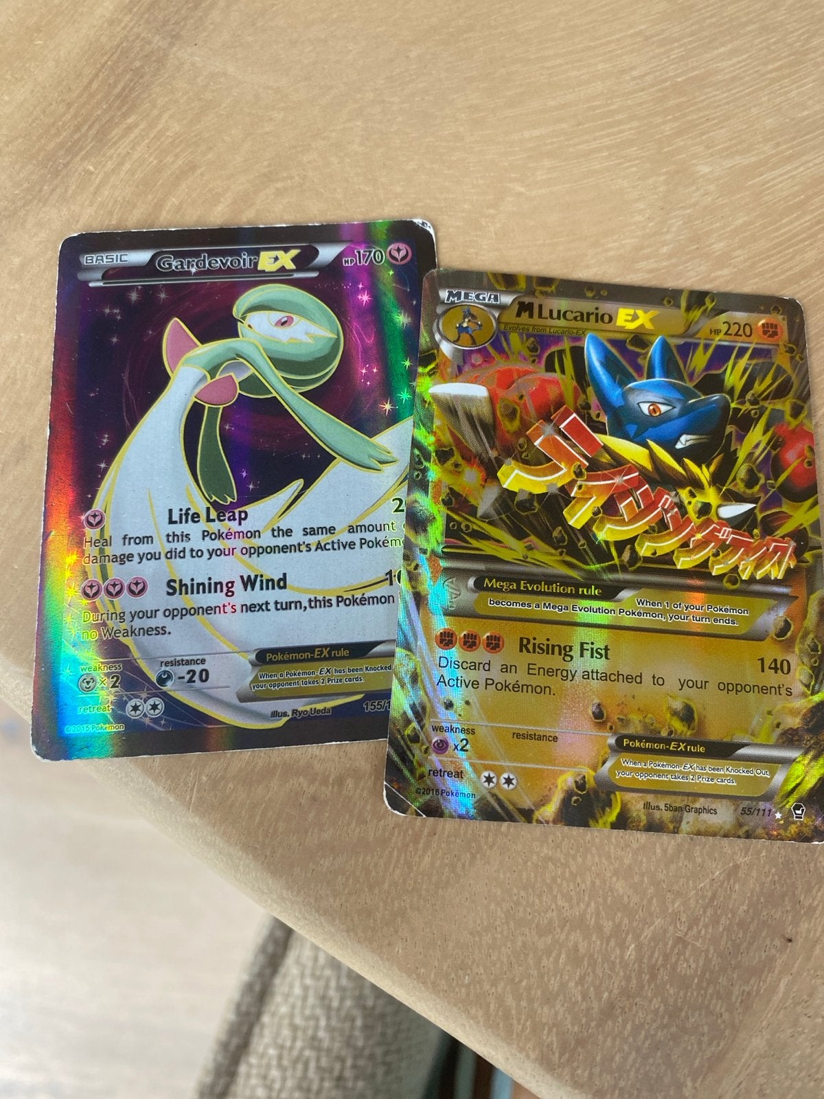 Pokémon kaarten Gardevoir EX en M Lucario EX - licht beschad, Hobby en Vrije tijd, Verzamelkaartspellen | Pokémon, Gebruikt, Meerdere kaarten