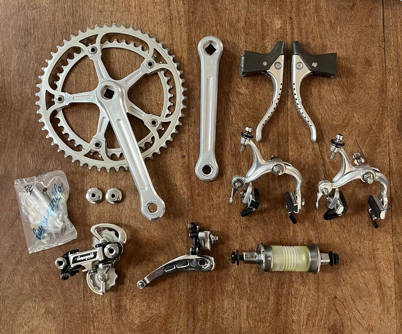 Vintage Campagnolo Super Record groep, Ophalen of Verzenden, Gebruikt, Racefiets, Aluminium