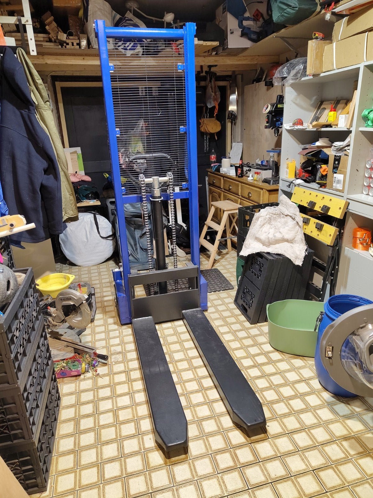 Handmatige stapelaar 1600mm, 1000kg, Ophalen
