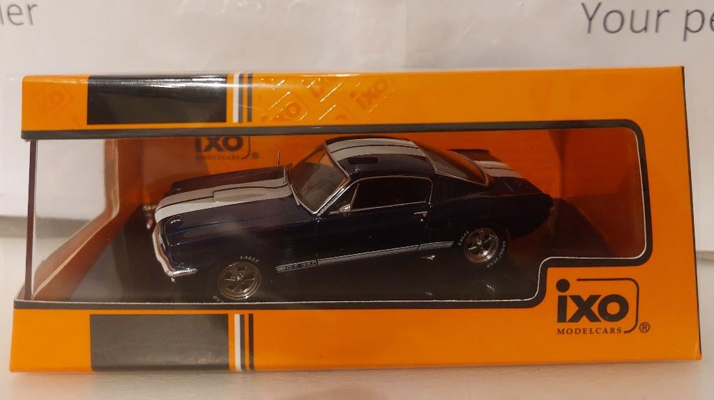 Íxo 1:43 Ford Shelby Mustang GT 350 1965 donkerblauw, Ophalen of Verzenden, Nieuw, Auto, Overige merken