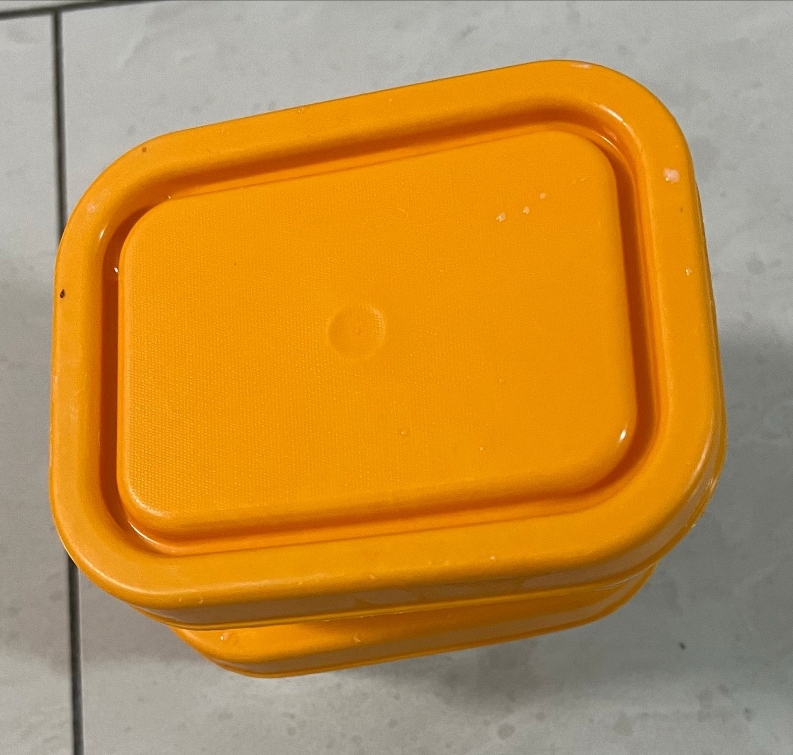 Glazen voorraadpotten met oranje deksel - set van 2, Ophalen of Verzenden, Gebruikt
