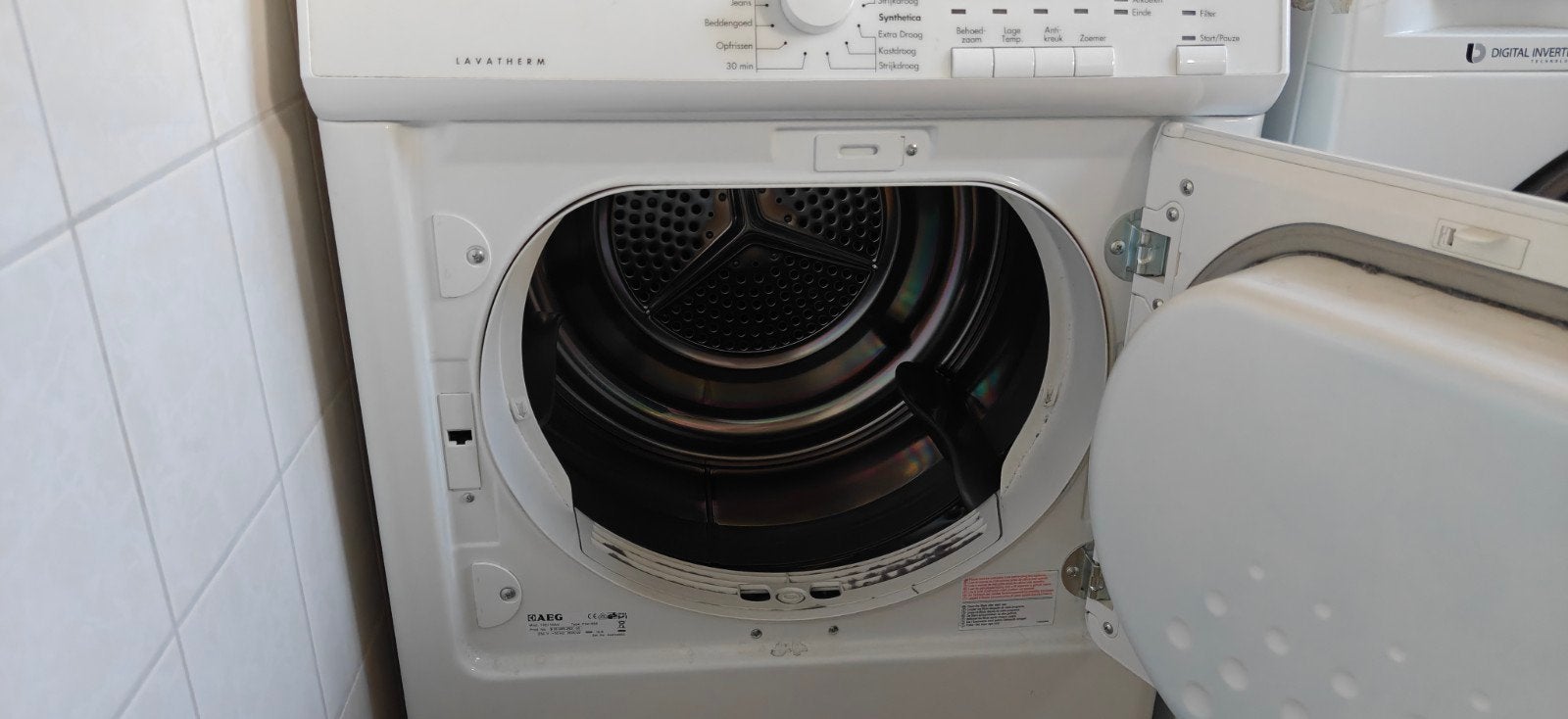 AEG Lavatherm wasdroger, Ophalen, 6 tot 8 kg, Gebruikt, Voorlader