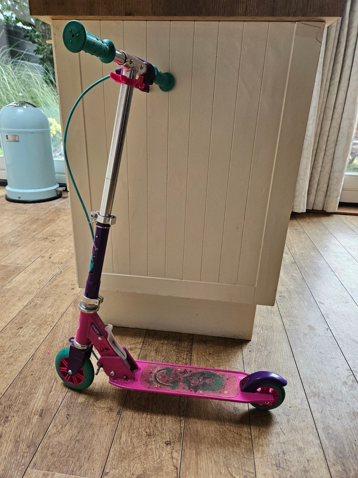 Inklapbare roze Oxelo kinderstep 4-6 jaar, verstelbaar, Ophalen, Gebruikt, Gewone step, Oxelo