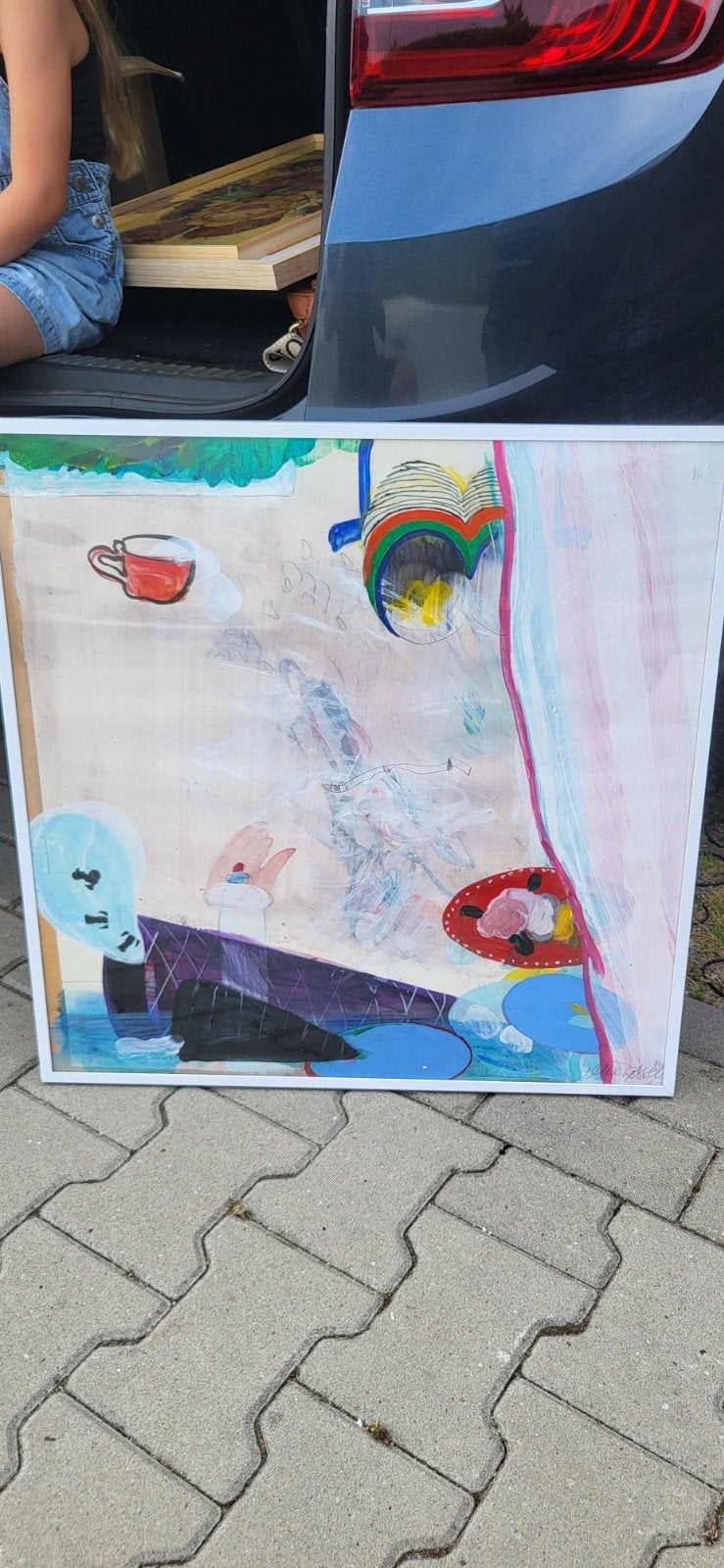Uniek Acryl/doek schilderij 'DE TOETER' van Lieke Göbbels, Ophalen of Verzenden