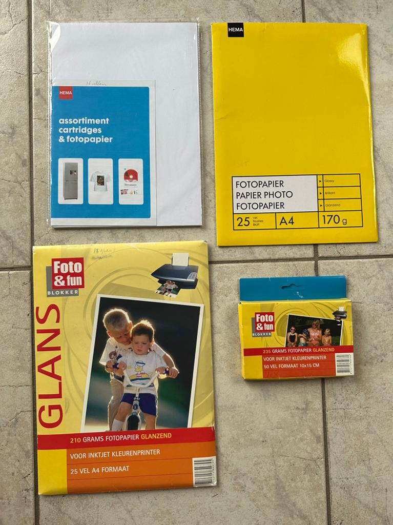 Printer Fotopapier Hema A4 170gr Blokker 210gr A6/A4 divers, Ophalen of Verzenden, Nieuw